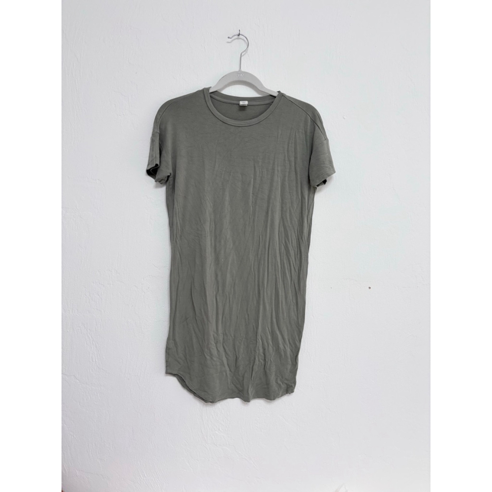 Girls Kate Quinn Bamboo Olive Green Short Sleeve T Shirt dress 12